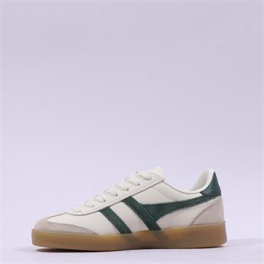 Gola Viper Leather Gumsole Retro Trainer - Off White Evergreen